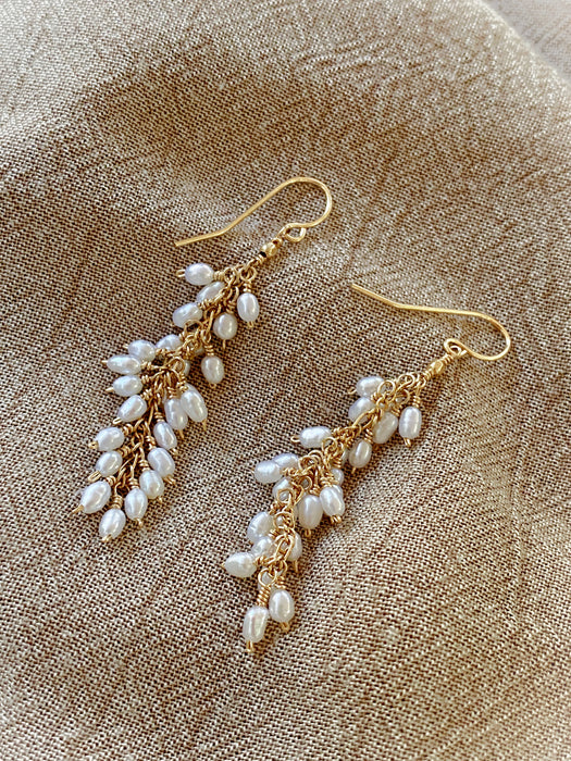 Freshwater Pearl Waterfall Dangles | Gold Filled Earrings | Light Years