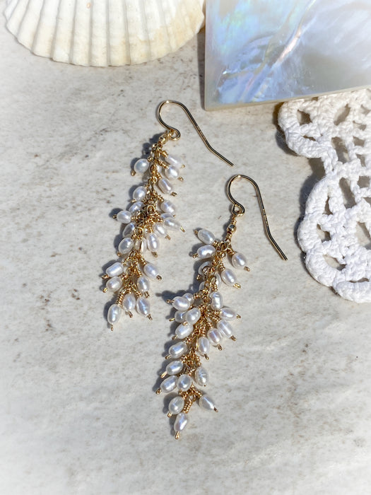 Freshwater Pearl Waterfall Dangles | Gold Filled Earrings | Light Years