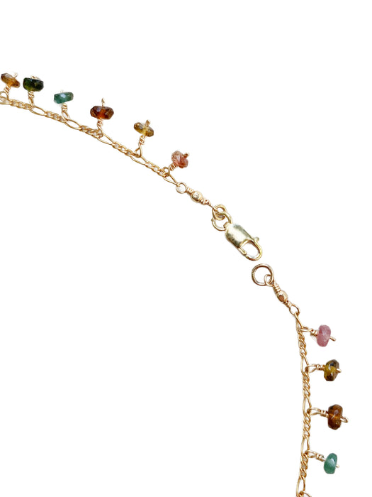 Cut Tourmaline Fringe Collar Necklace | Gold Filled Chain | Light Years Jewelry