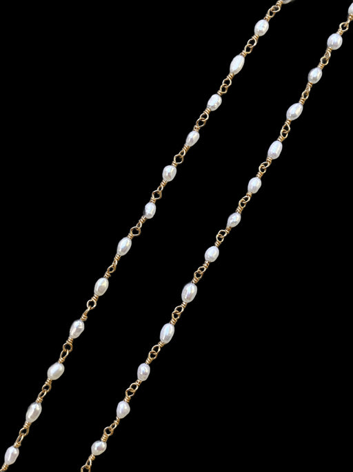 Freshwater Pearl Stationary Beaded Handmade Stone Necklace | Gold Filled | Light Years 