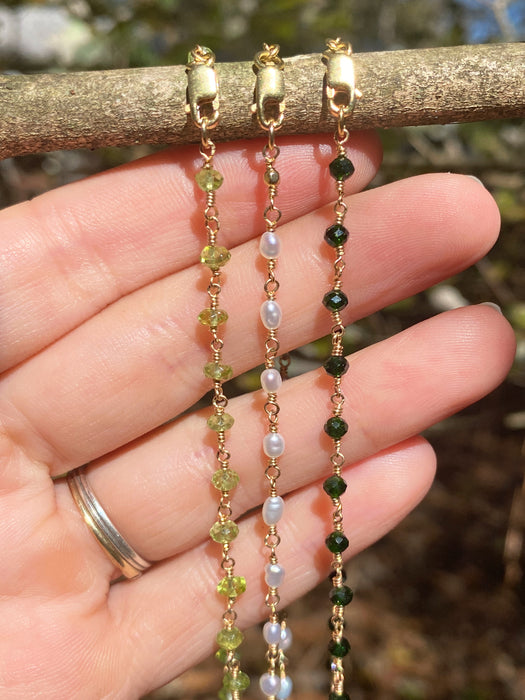 Stationary Beaded Handmade Stone Necklace | Gold Filled | Light Years 