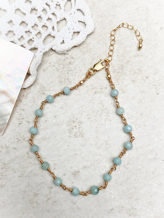 Handmade Gemstone Beaded Bracelet | Amazonite | 14kt Gold Filled | Light Years