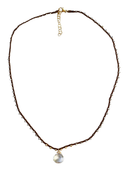 Quartz Beaded Briolette Gemstone Cord Necklace | Gold Filled | Light Years Jewelry