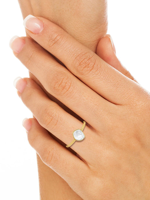 Natural Herkimer Diamond Ring | Gold Vermeil Size 4 5 6 7 8 9 10 | Light Years