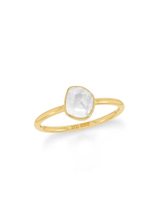 Natural Herkimer Diamond Ring | Gold Vermeil Size 4 5 6 7 8 9 10 | Light Years