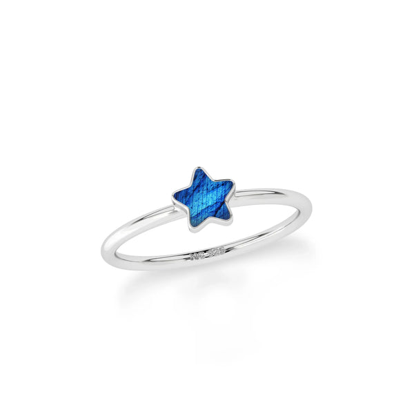 Labradorite Star Ring | Sterling Silver Size 4 5 6 7 8 9 10 | Light Years Jewelry