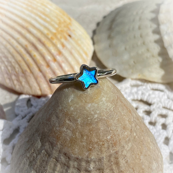 Labradorite Star Ring | Sterling Silver Size 4 5 6 7 8 9 10 | Light Years Jewelry