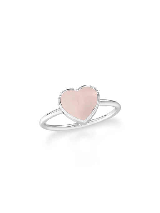 Rose Quartz Heart Ring | Sterling Silver Size 4 5 6 7 8 9 10 | Light Years