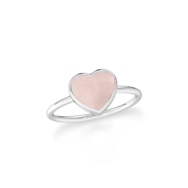 Rose Quartz Heart Ring | Sterling Silver Size 4 5 6 7 8 9 10 | Light Years