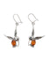 Baltic Amber Hummingbird Dangles | Sterling Silver Earrings | Light Years