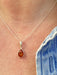 Amber Teardrop Pendant Necklace | Sterling Silver Pendant Chain | Light Years