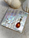 Amber Teardrop Pendant Necklace | Sterling Silver Pendant Chain | Light Years