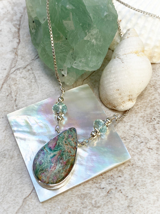 Ruby Fuchsite & Prasiolite Necklace | Sterling Silver | Light Years