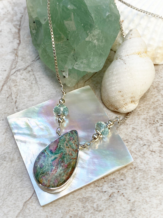 Ruby Fuchsite & Prasiolite Necklace | Sterling Silver | Light Years