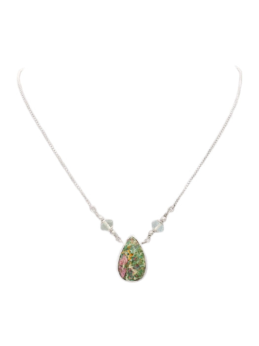 Ruby Fuchsite & Prasiolite Necklace | Sterling Silver | Light Years