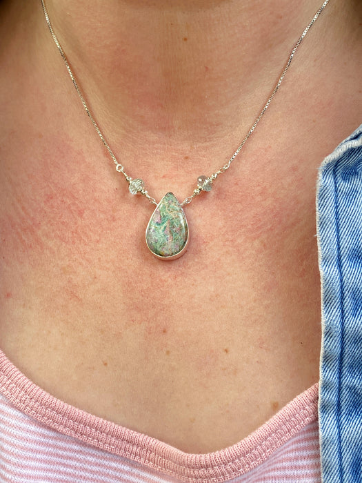 Ruby Fuchsite & Prasiolite Necklace