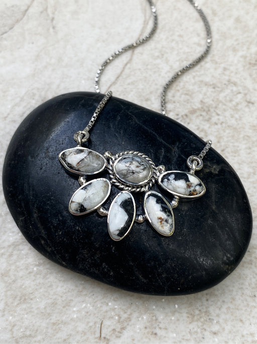 White Buffalo Necklace | Sterling Silver Chain Stone Pendant | Light Years