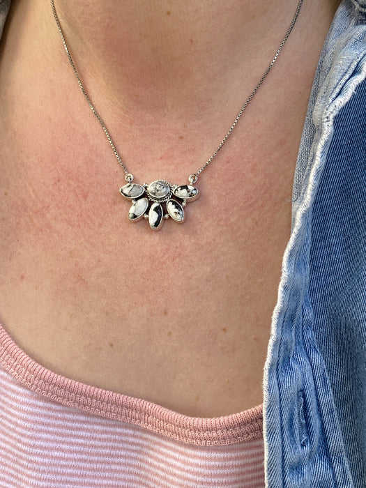 White Buffalo Necklace | Sterling Silver Chain Stone Pendant | Light Years