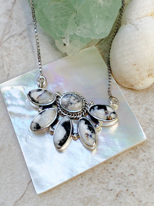 White Buffalo Necklace | Sterling Silver Chain Stone Pendant | Light Years