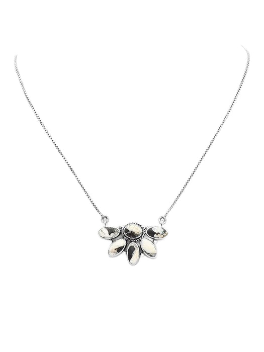 White Buffalo Necklace | Sterling Silver Chain Stone Pendant | Light Years