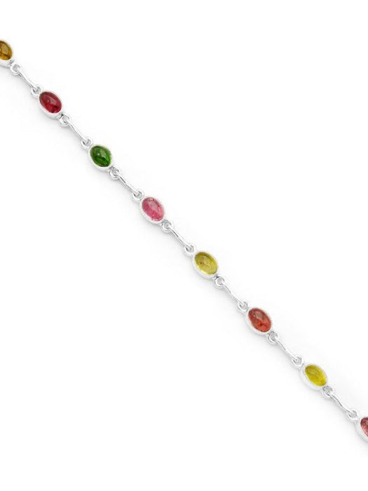 Tourmaline Ovals Linked Bracelet | Sterling Silver | Light Years Jewelry