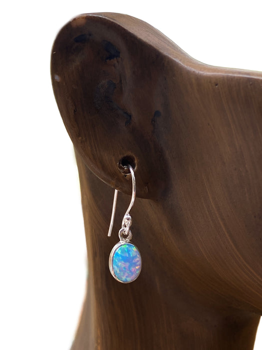 Balloon Opal Oval Dangles | Sterling Silver Earrings | Light Years Jewelry