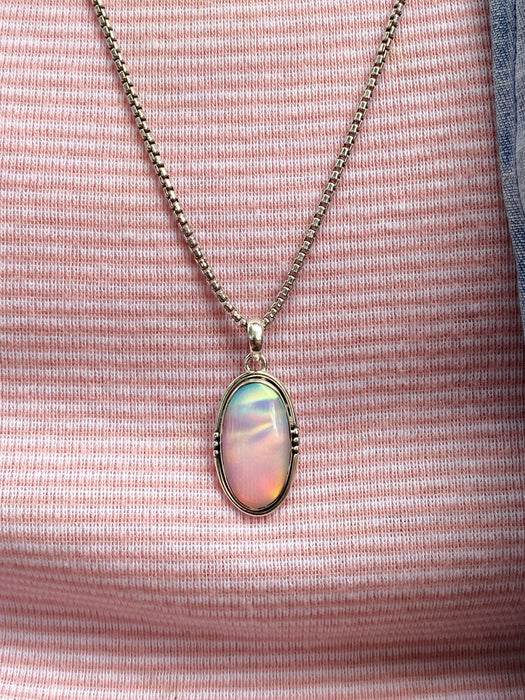 Oval Galaxy Opal Pendant | Sterling Silver Necklace Charm | Light Years