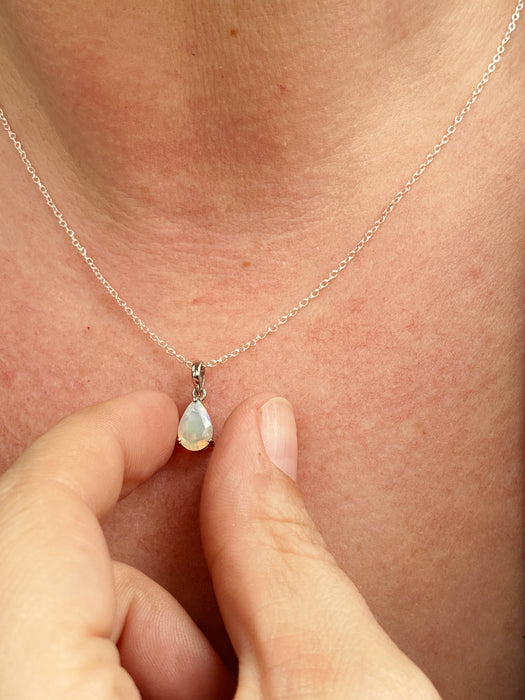 Faceted Ethiopian Teardrop Pendant