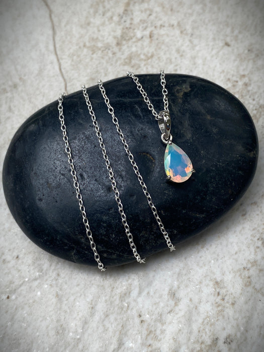 Faceted Ethiopian Teardrop Pendant