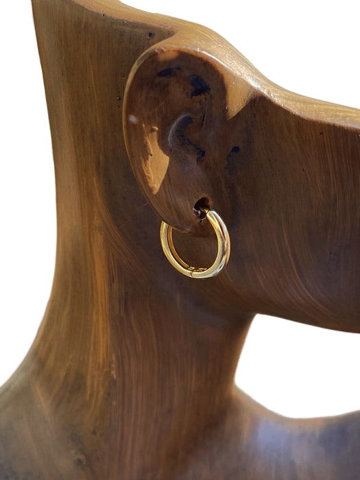 12mm Huggie Hoops | Gold Vermeil Sterling Silver | Light Years Jewelry