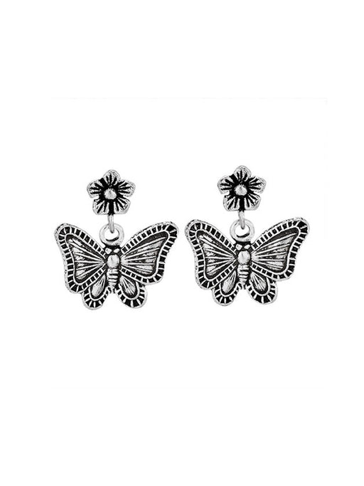 Flower & Butterfly Dangle Posts | Sterling Silver Studs Earrings | Light Years