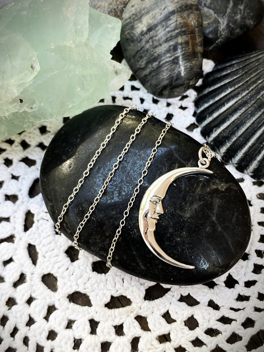 Crescent Moon Necklace | Sterling Silver Pendant Chain | Light Years Jewelry