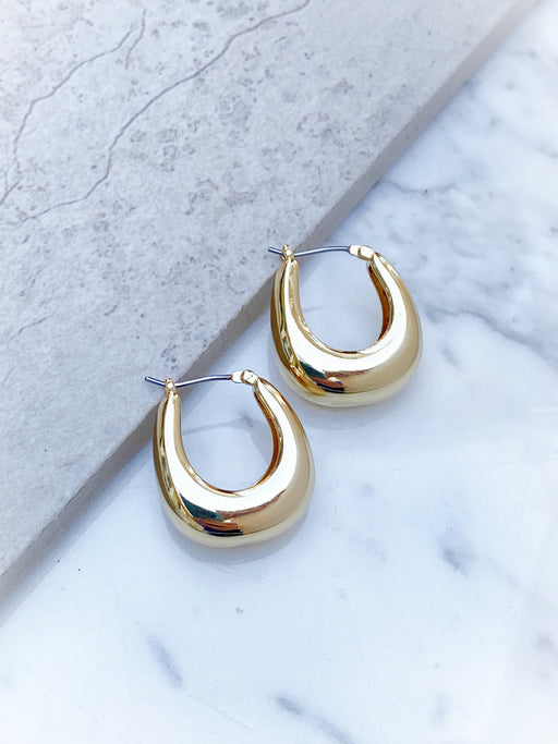 Domed Bubble Pincatch Hoops | Gold Plated Earrings | Light Years Jewelry