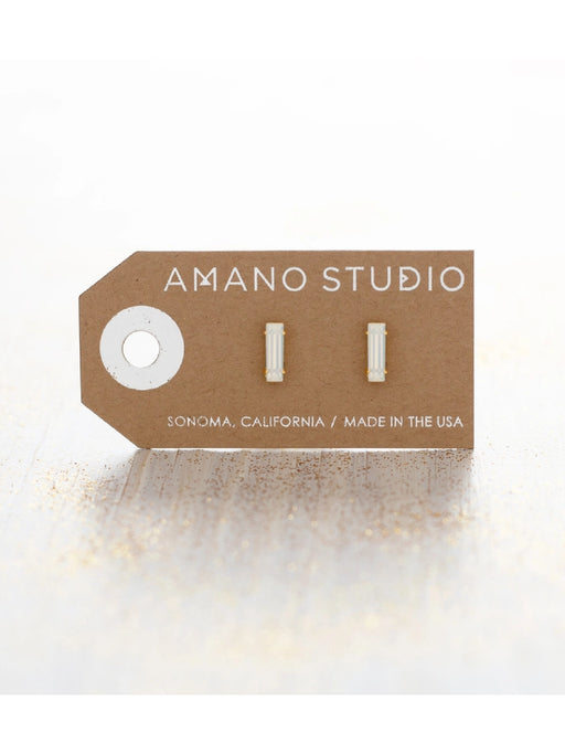 Rhinestone Baguette Posts by Amano Studio | Gold Plated Studs Earrings | Light Years
