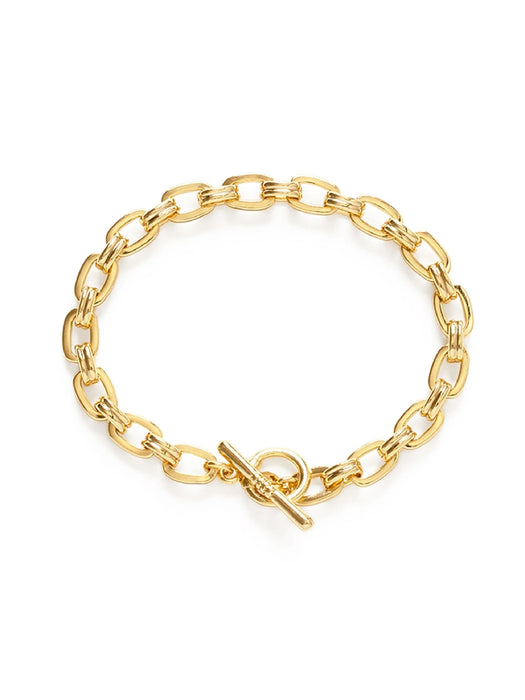Chunky Chin Link Toggle Bracelet | 14kt Gold Plated | Light Years Jewelry