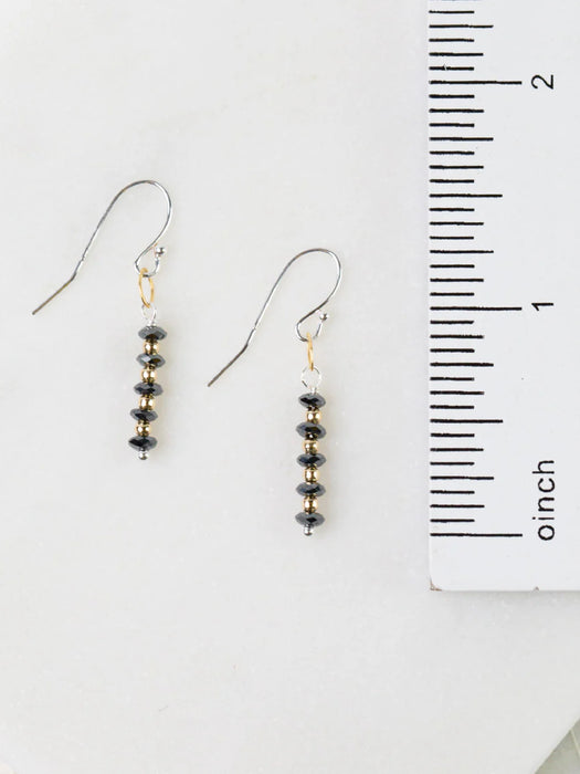 Nightfall Black Hematite Stack Dangles by Anne Vaughan | Sterling Silver Earrings | Light Years