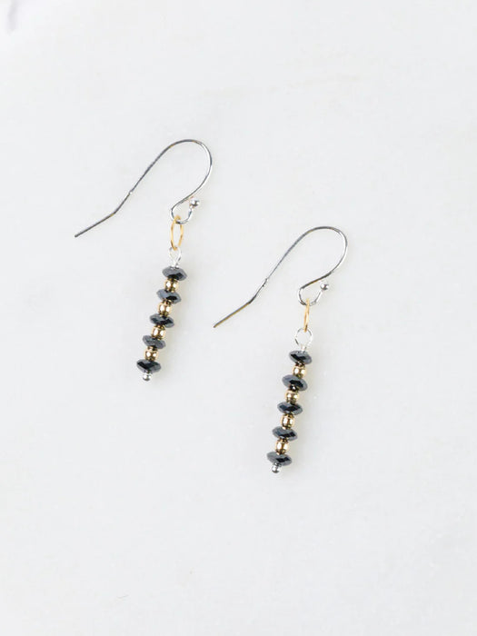 Nightfall Black Hematite Stack Dangles by Anne Vaughan | Sterling Silver Earrings | Light Years