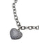 Pave CZ Puffed Heart Charm Bracelet | White Gold Plated | Light Years Jewelry