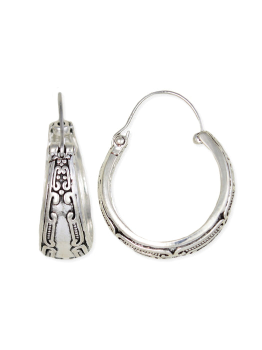 Vintage Scroll Hoop Earrings