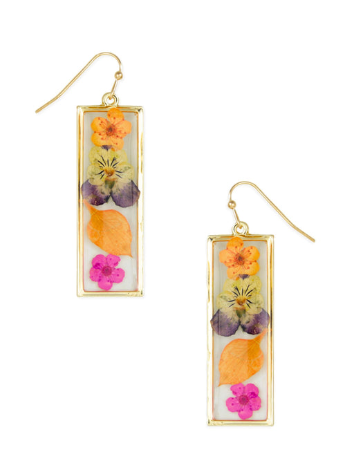 Tropical Dried Flower Dangles | Gold Fashion Earrings | Light Years Jewelry