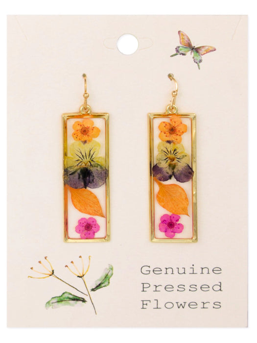 Tropical Dried Flower Dangles | Gold Fashion Earrings | Light Years Jewelry