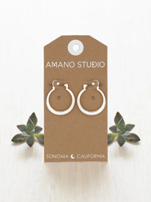Silver Plated Maria Hoops by Amano Studio | Steel Pincatch Earrings | Light Years