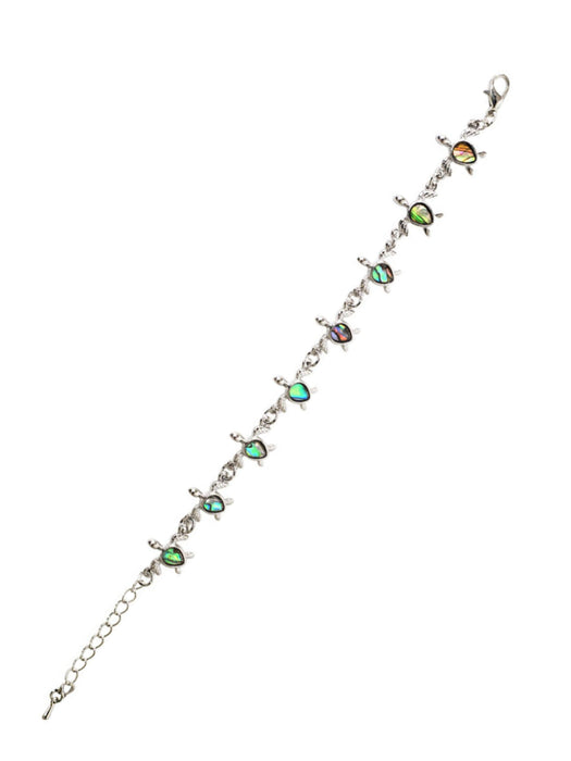 Abalone Turtle Bracelet | Fashion Silver Tone Link | Light Years Jewelry