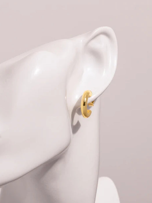 Tube Post Hoops | Silver Gold Plated Studs Earrings | Light Years Jewelry