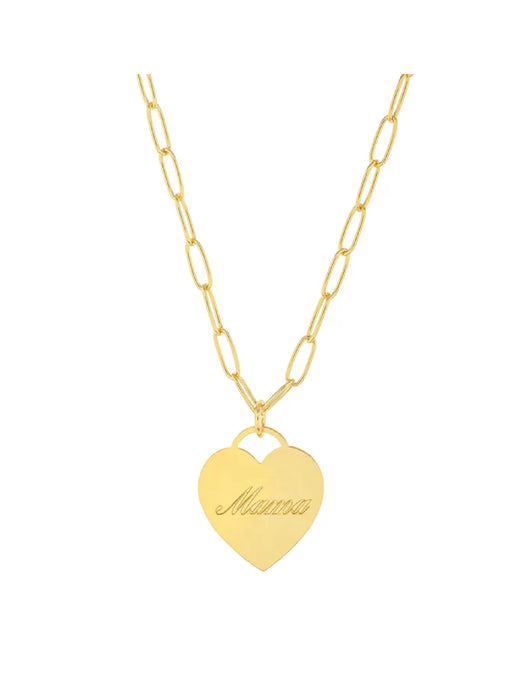 "Mama" Heart Necklace | Gold Plated Linked Chain Pendant | Light Years