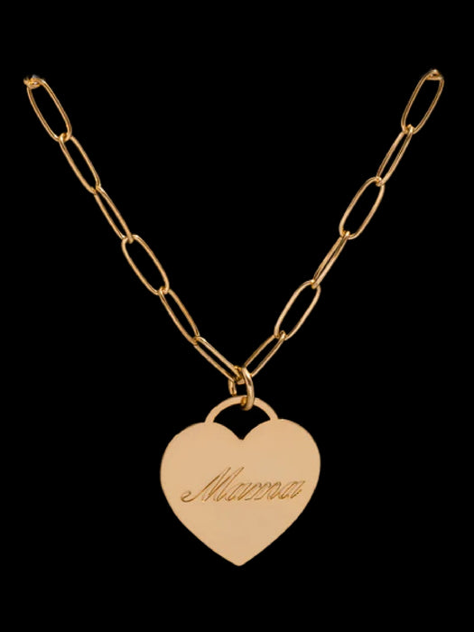 "Mama" Heart Necklace | Gold Plated Linked Chain Pendant | Light Years