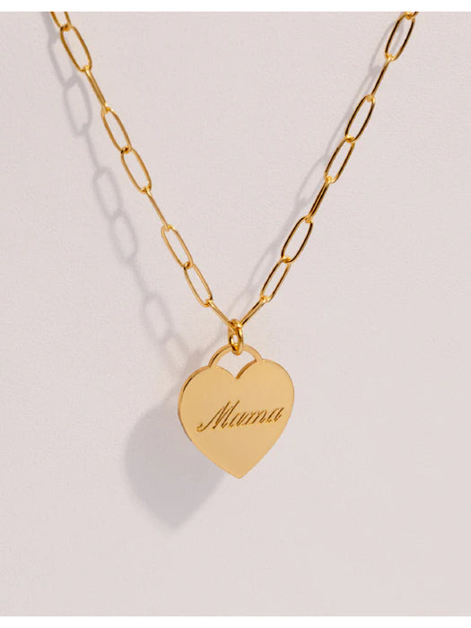 "Mama" Heart Necklace | Gold Plated Linked Chain Pendant | Light Years