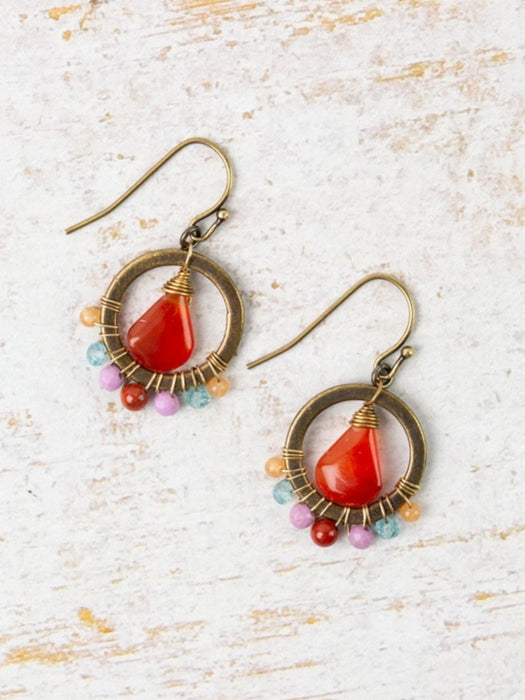 Earthen Carnelian & Jasper Dangles by Anne Vaughan | Handmade Stone Earrings | Light Years