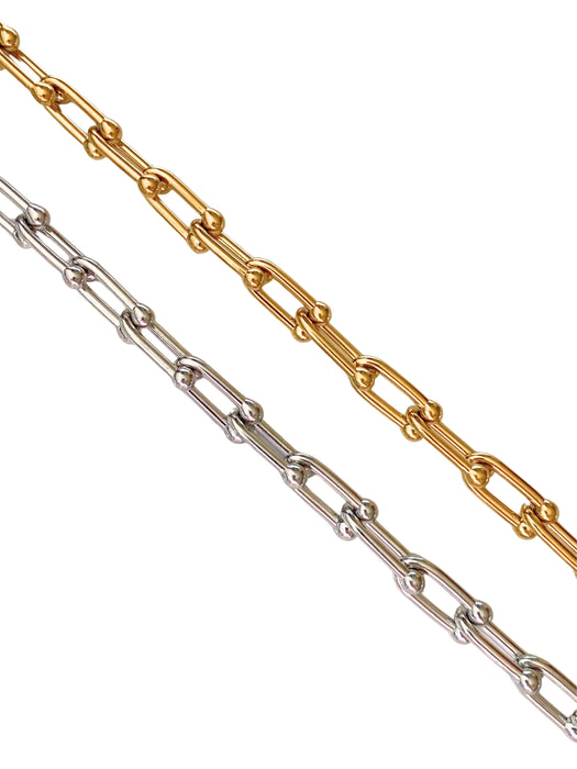 Stainless Steel U Link Bracelet | Gold Plated Fashion Chain | Light Years