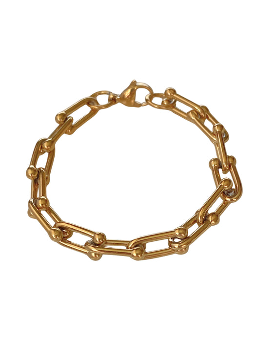 Stainless Steel U Link Bracelet | Gold Plated Fashion Chain | Light Years